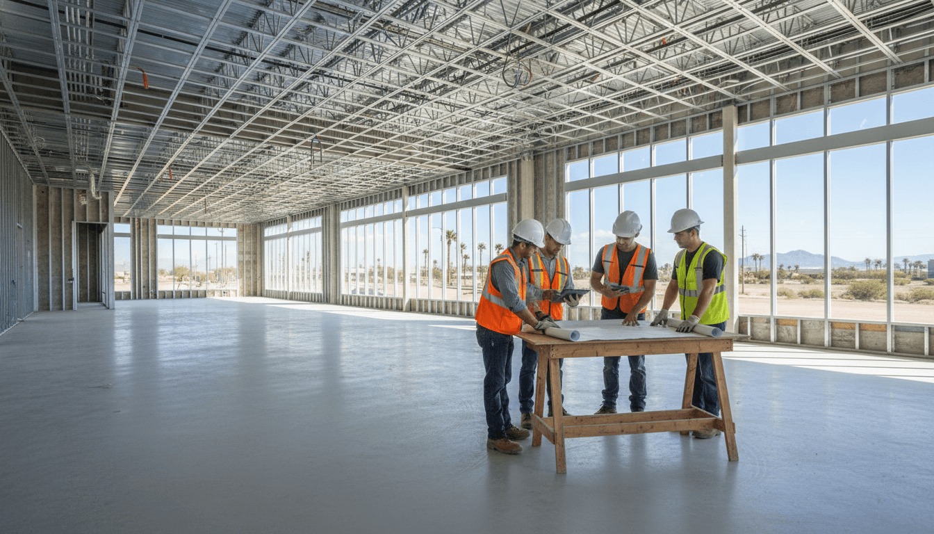AZ Commercial Builders construction site with professional team