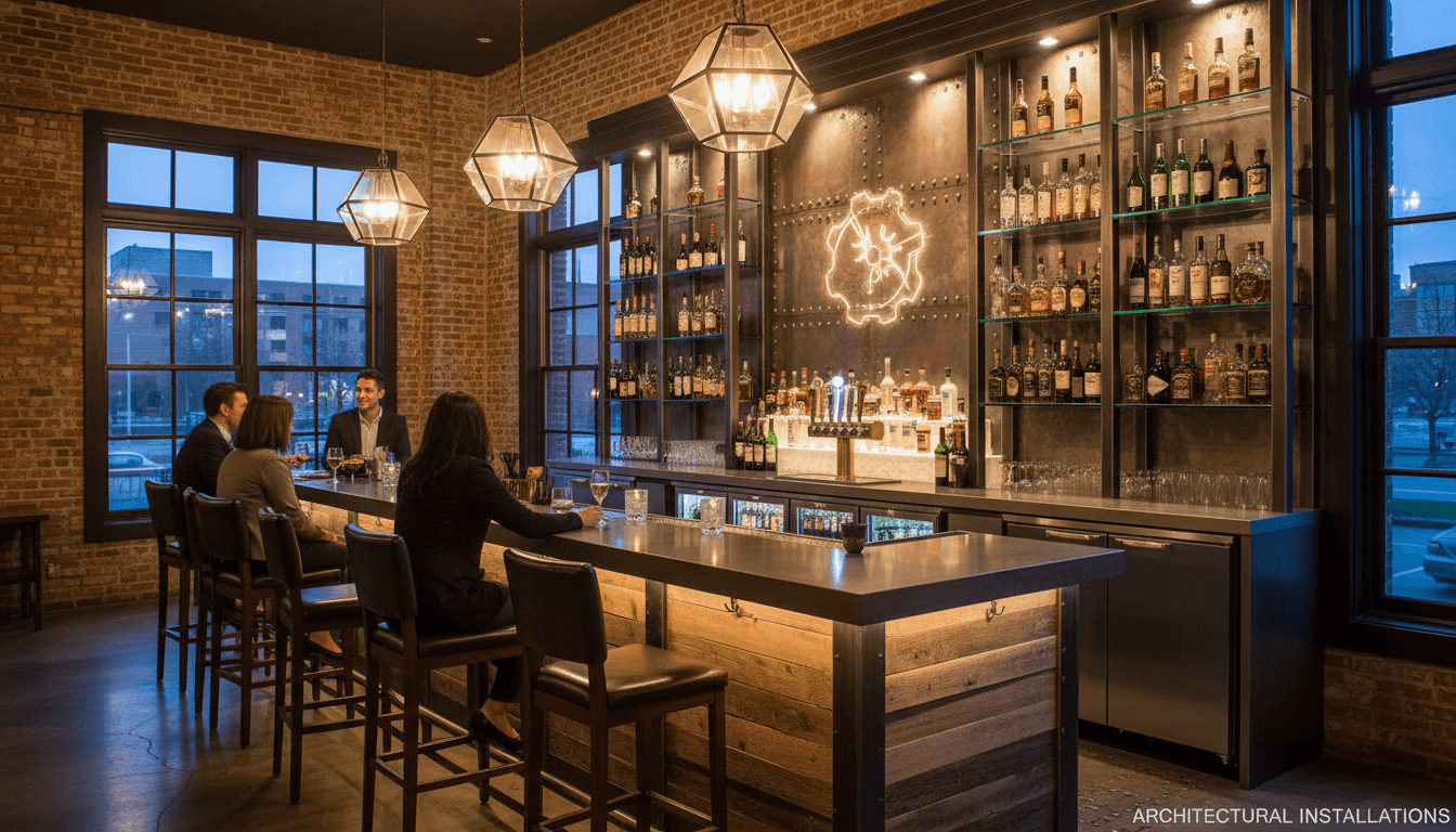 Restaurant bar construction and custom bar installation
